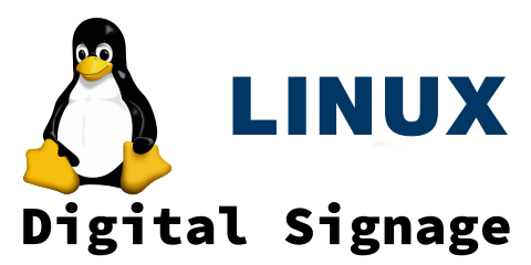 Logo Linux with digital signage subtext
